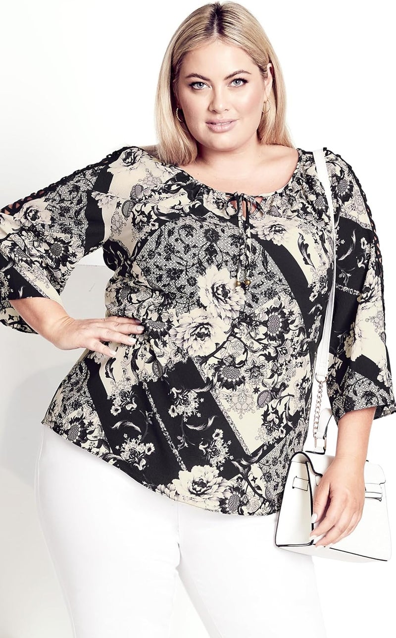 Avenue Women's Plus Size Top-Emeline Print - Image 3